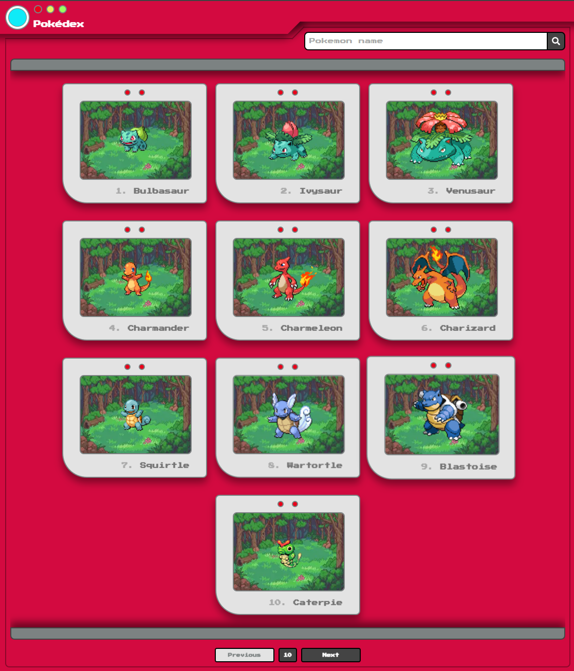 Captura de Pokedex Web